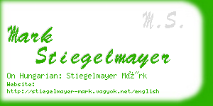 mark stiegelmayer business card